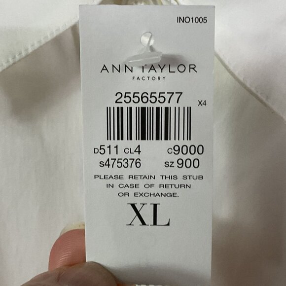 NWT Ann Taylor Factory White Button-down Blouse, Women's XL - Picture 12 of 13